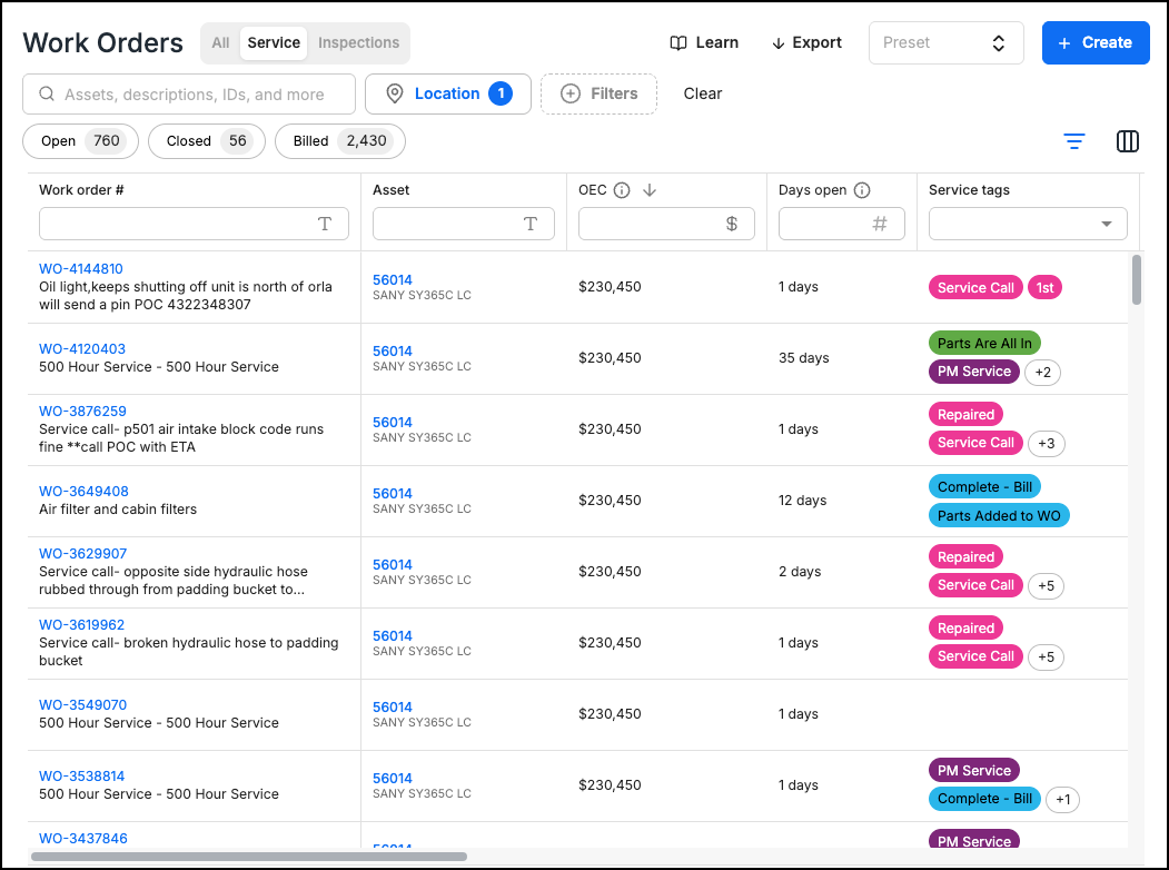 New Unified Work Orders and Inspections View in T3 | EquipmentShare and ...