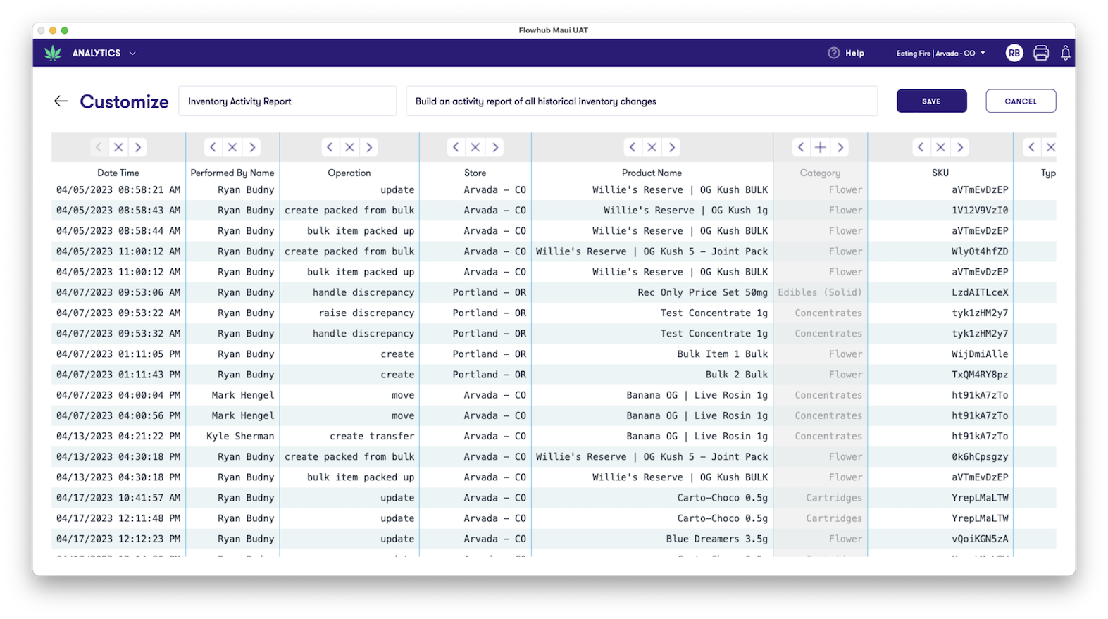 Customizing Reports | Flowhub Release Notes