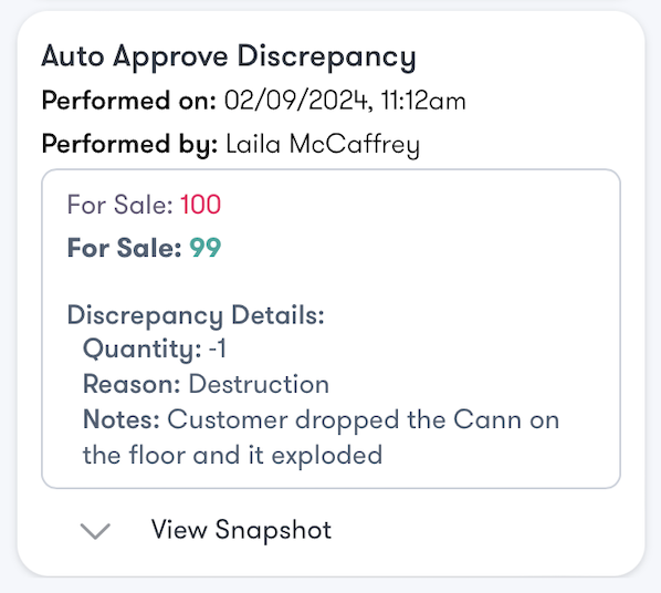 Inventory Activity Sidebar | Flowhub Release Notes