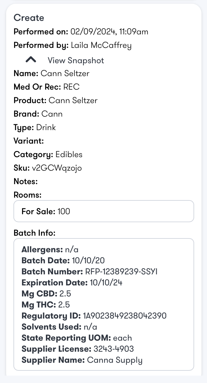 Inventory Activity Sidebar | Flowhub Release Notes