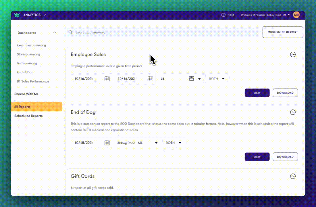 Scheduled End of Day Reports | Flowhub Release Notes