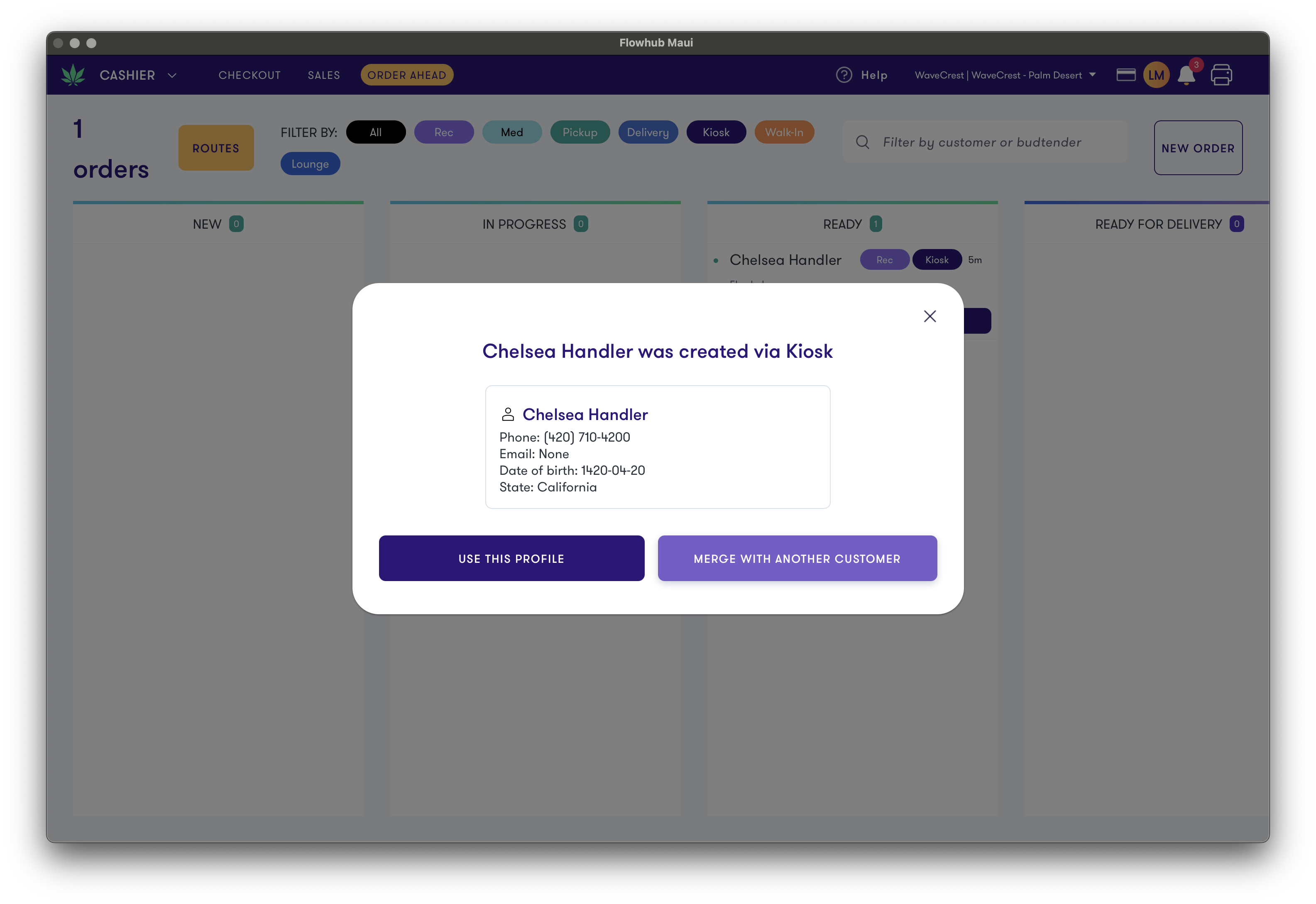 Kiosk Customer Identification Updates | Flowhub Release Notes